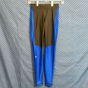 Under Armour - Royal blue and black heat gear compression leggings. Size- XS
